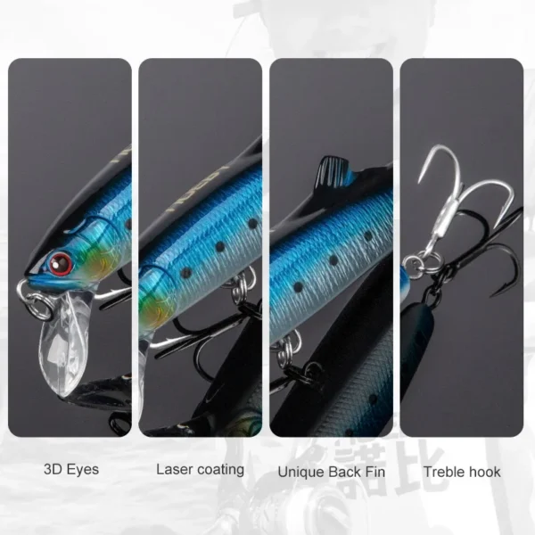 NOEBY Minnow Fishing Lure 90mm 32g 120mm 70g Sinking Wobblers Long Casting Artificial Hard Bait for Saltwater Fishing Lures - Image 5