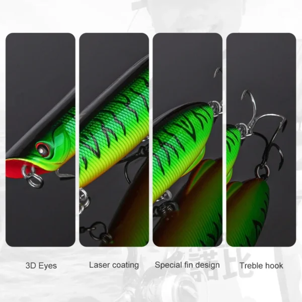 Noeby Fishing Lure Topwater Pencil Walker Popper 130mm 31g Wobblers Surface Pencil Artificial Hard Bait Saltwater Fishing Lures - Image 5