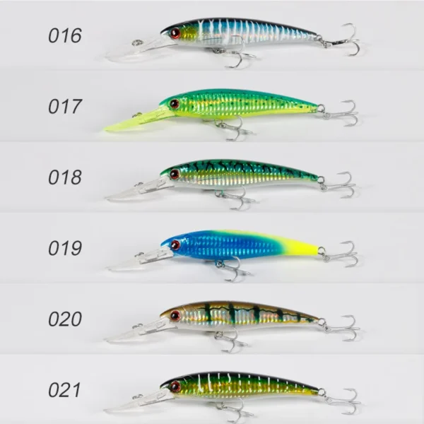 Noeby Minnow Trolling Lure Set - 3pcs (120mm, 140mm, 160mm) - Image 3