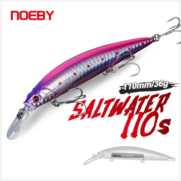 NOEBY Sinking Minnow Fishing Lures 110mm 32g Wobblers Jerkbait Artificial Hard Bait Sea Bass Saltwater Tackle Fishing Lure