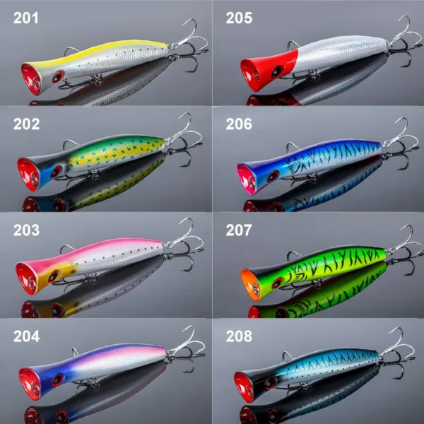 Noeby-Big Game Popper Fishing Lure, Artificial Hard Bait, Topwater Popper Wobbler, Saltwater GT Tuna Sea Fishing Lure 200mm 116g - Image 2