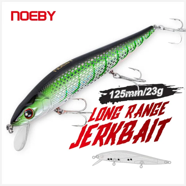 NOEBY Fishing Lure Wobbler Floating Minnow Jerkbait 125mm 23g Long Casting Wobblers Artificial Bait for Pike Bass Fishing Lure