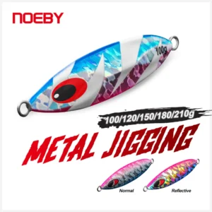 NOEBY Metal Jig Slow Jigging 100g 120g 150g 180g 210g Shore Casting Spoon Lure Artificial Hard Bait for Sea Fishing Tackle