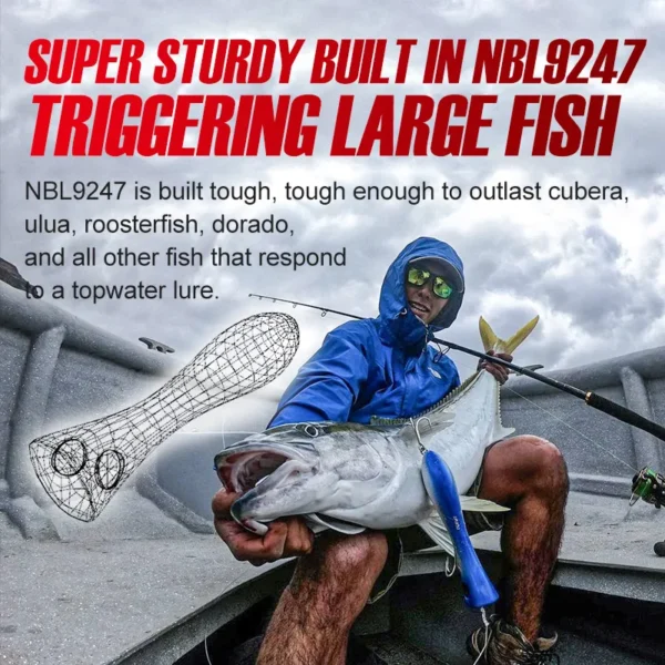 Noeby Big Game Popper Fishing Lure 205mm 133g Topwater Popper Artificial Hard Bait 4/5X Hooks for Heavy Sea GT Tuna Fishing Lure - Image 4