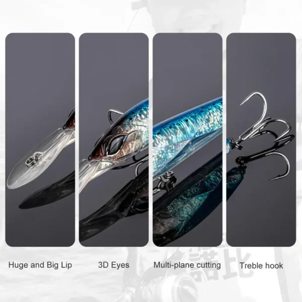 Noeby Trolling Minnow Fishing Lure 18cm 90g Sinking Big Game Wobblers Artificial Hard Bait Salterwater GT Tuna Fishing Lures - Image 5
