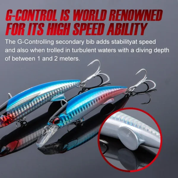NOEBY G-Control Minnow Fishing Lure 90mm 46g 110mm 60g Heavy Sinking Trolling Wobbler Artificial Hard Bait for Sea Fishing Lures - Image 5