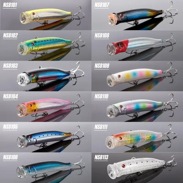 Noeby Feed Popper Spinning Fishing Lure Topwater 100mm20g 120mm29g 150mm55g Artificial Hard Bait for Pike Tuna Fishing Lures - Image 3