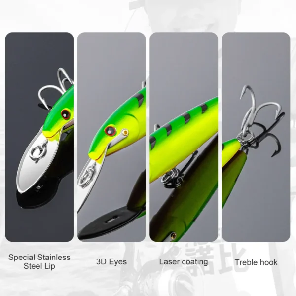 NOEBY Trolling Minnow Fishing Lure 130mm 33g 185mm 60g 225mm 76g Wobblers Artificial Hard Bait Saltwater Boat Fishing Lures - Image 5