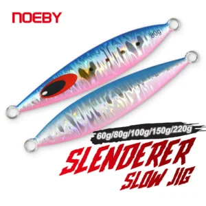 Noeby Slender Slow Jigging Fishing Lure 60g 80g 100g 150g 220g Metal Jig Deep Sea Artificial Hard Bait for Sea Fishing Lure