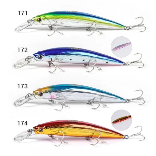 Noeby Heavy Minnow Fishing Lure 110mm 36g Sinking Electroplating Jerkbait  for Seabass - Image 2
