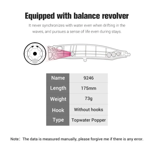 Noeby Feed Popper Balance Revolver | 150mm 55g | 175mm 73g - Image 2