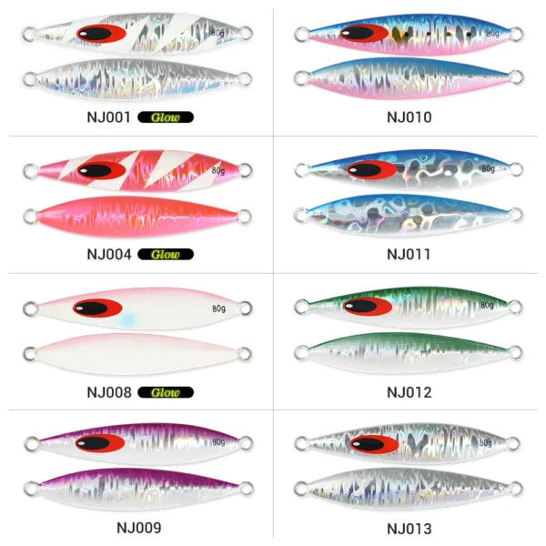 Noeby Slender Slow Jigging Fishing Lure 60g 80g 100g 150g 220g Metal Jig Deep Sea Artificial Hard Bait for Sea Fishing Lure - Image 2